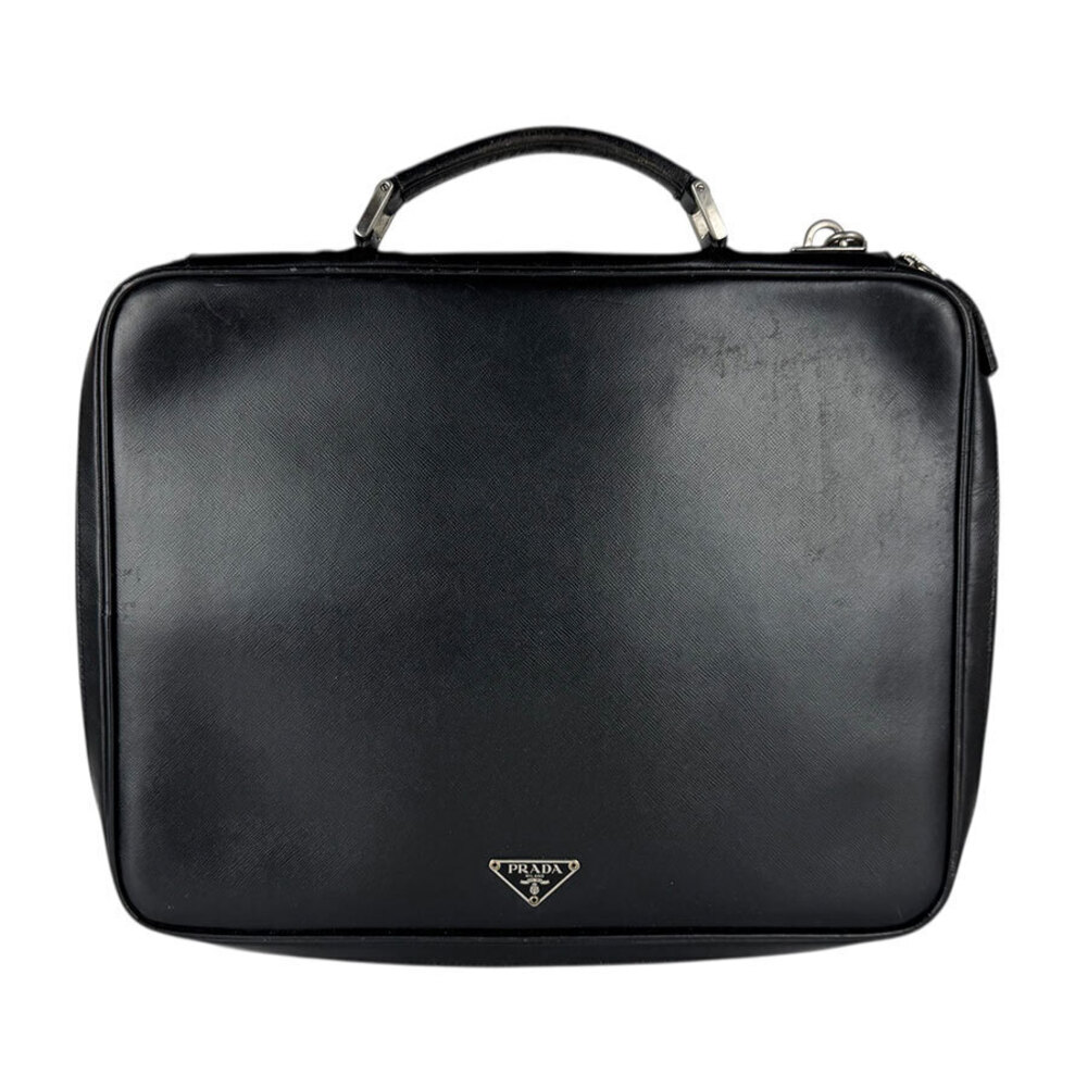 Prada Handbag Business Bag Leather Black